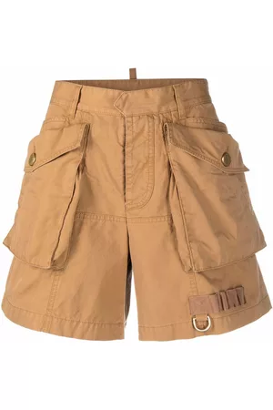 Dsquared2 High-waisted cotton shorts - Neutrals