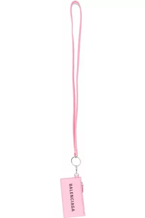 Balenciaga Logo-print leather cardholder - Pink