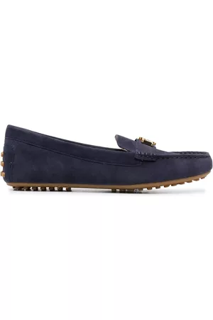 Ralph Lauren Logo-lettering leather loafers - Blue