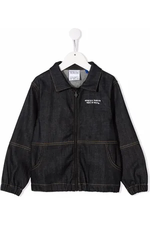 MARCELO BURLON Logo-embroidered denim jacket