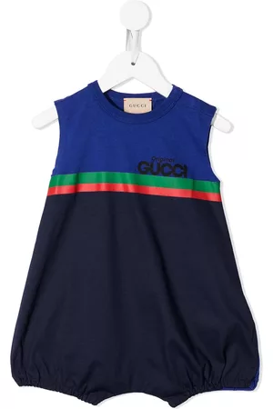Gucci Rompers - Logo striped romper - Blue
