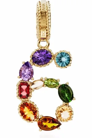 Dolce & Gabbana 18kt yellow number 6 gemstone pendant
