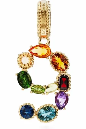Dolce & Gabbana 18kt yellow number 9 gemstone pendant