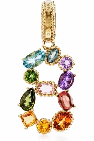 Dolce & Gabbana 18kt yellow number 8 gemstone pendant
