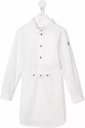 Moncler Girls Casual Dresses - Belted-waist dress - White