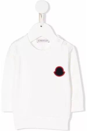 Moncler Sweatshirts - Embroidered-logo sweatshirt - White