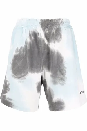 Msgm Tie-dye print track shorts