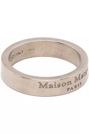 Maison Margiela Brushed logo-engraved ring - Silver