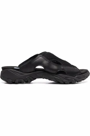 Alexander McQueen Striae leather sliders