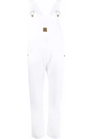 WASHINGTON DEE CEE Women Jeans - Logo-patch denim dungarees - White