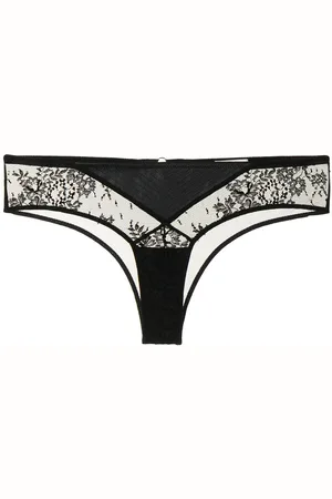 FLEUR DU MAL Embroidered vegan-leather hipster briefs