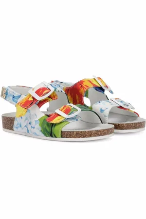 Dolce & Gabbana Floral-print double-buckle sandals
