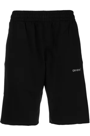 OFF-WHITE Men Sports Shorts - Diag-stripe cotton shorts - Black