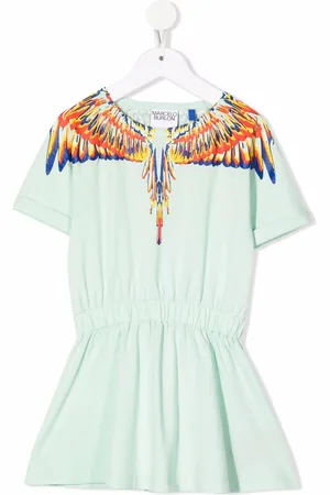 MARCELO BURLON Wings-print elasticated waistband dress