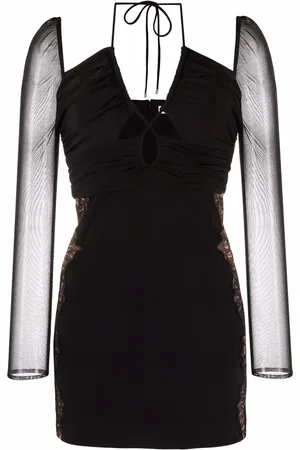 Self-Portrait Cut-out draped dress