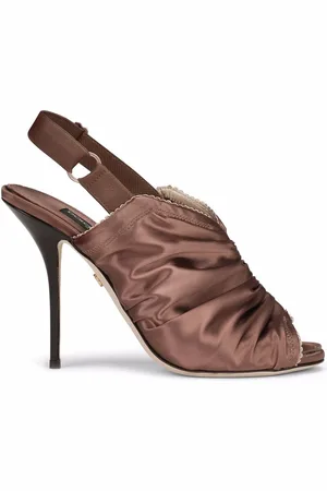 Dolce & Gabbana Ruched satin slingback sandals