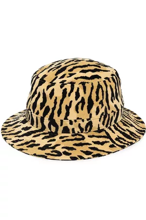 Wacko Maria Men Hats - Leopard-print bucket hat - Yellow