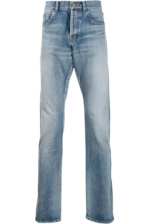 Saint Laurent Men Straight Jeans - Stonewashed straight-leg jeans - Blue