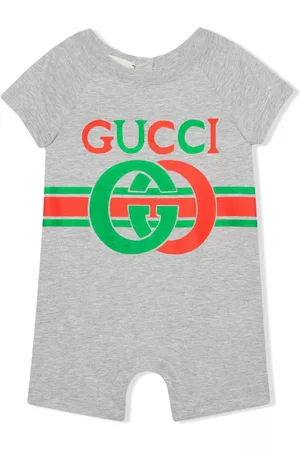 Gucci Rompers - Interlocking G print cotton one-piece - Grey