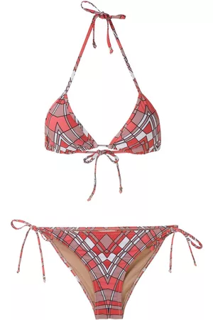 AMIR SLAMA Printed triangle bikini set - Red