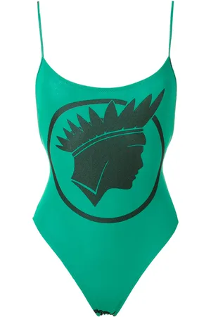 AMIR SLAMA ??ndio print high cut leg swimsuit