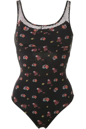 AMIR SLAMA Floral mesh panels swimsuit