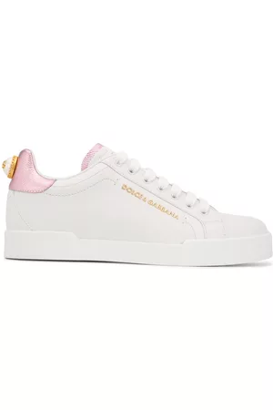 Dolce & Gabbana Women Sneakers - Portofino faux-pearl sneakers - White