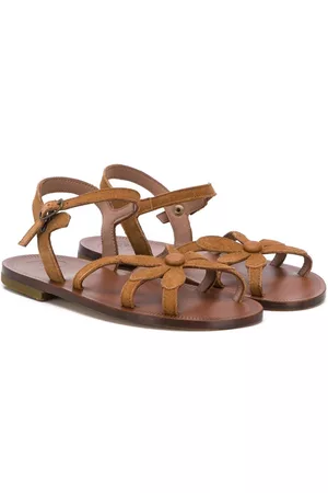 PèPè Sandals - Floral strap open toe sandals - Brown