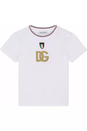 Dolce & Gabbana T-Shirts - Glitter-logo Italia T-shirt - White