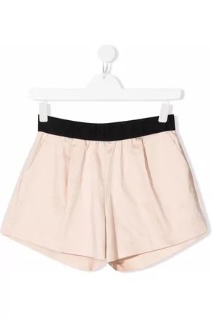 Moncler Logo-waist cotton shorts - Neutrals
