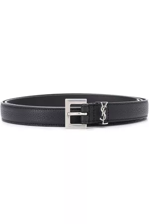 Saint Laurent Men Belts - Monogram appliqué adjustable belt - Black