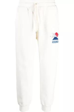 Casablanca Men Sweatpants - Logo-embroidered track pants - White