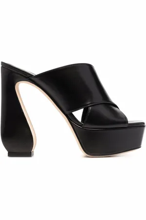 SI ROSSI 90mm platform leather mules