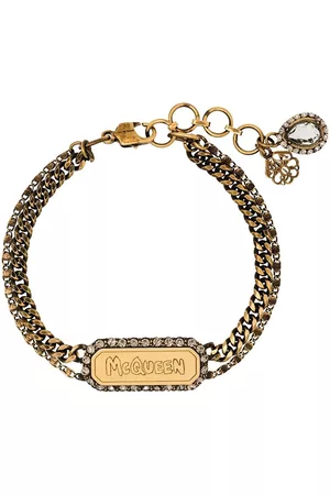 Alexander McQueen Women Bracelets - Graffiti crystal-embellished bracelet - Gold