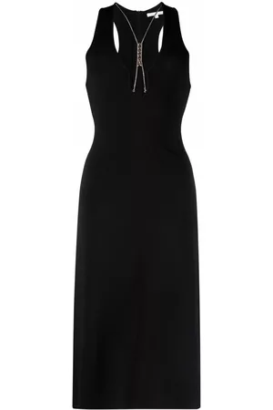 Patrizia Pepe Plunge-neck knitwear dress - Black