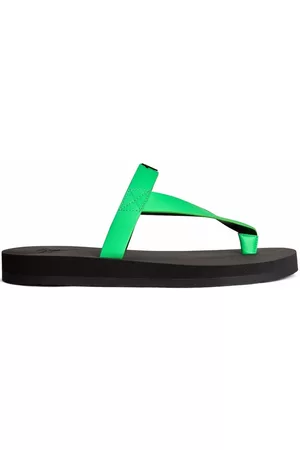 Giuseppe Zanotti Men Flip Flops - Hydra leather-strap flip-flops - Green