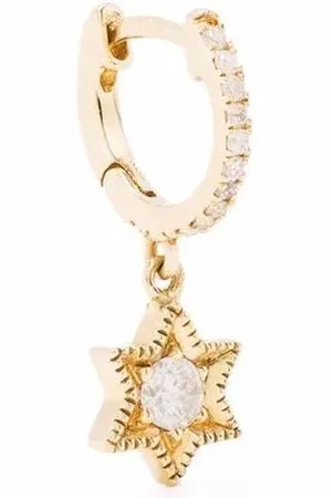 DE JAEGHER 18kt yellow Baby Star diamond hoop earring