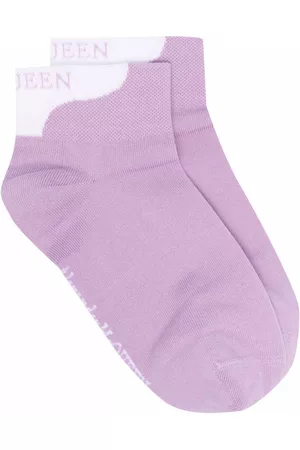 Alexander McQueen Women Socks - Logo-intarsia socks - Purple