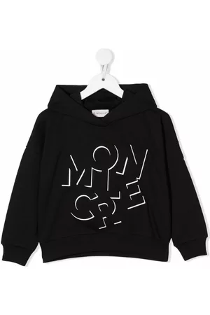 Moncler Girls Hoodies - Logo-print hoodie - Black