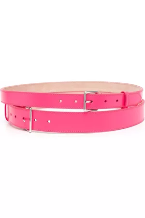Alexander McQueen Women Belts - Buckle-fastened leather belt - Pink