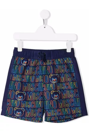 Moschino Boys Swim Shorts - Logo swim shorts - Blue