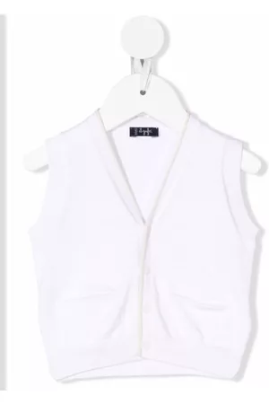 Il gufo Tank Tops - Button-up knitted vest - White