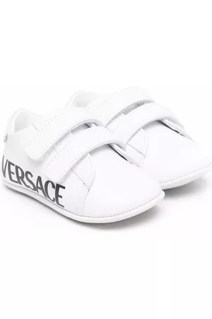 VERSACE Sneakers - Logo-print touch-strap trainers - White