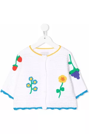 Stella McCartney Floral-embroidered crochet cardigan - White