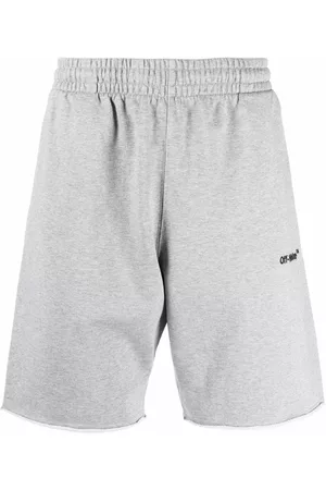 OFF-WHITE Men Sports Shorts - Helvetica logo-print shorts - Grey