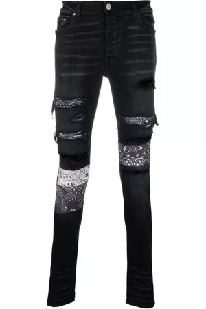 AMIRI Bandana-print skinny jeans - Black