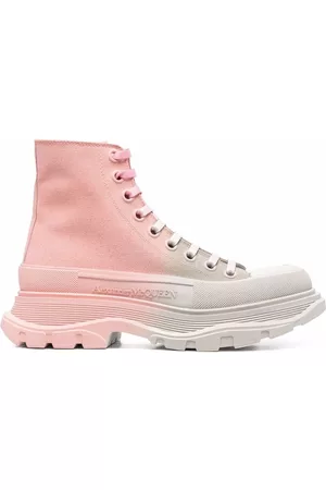 Alexander McQueen Ombré lace-up ankle boots - Pink