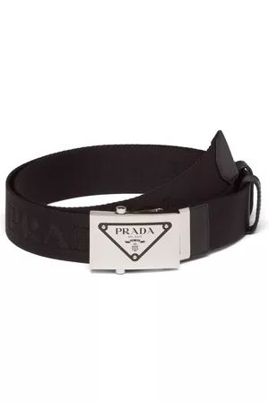 Prada Logo plaque belt - Black
