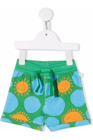 Stella McCartney Graphic-print elasticated-waist shorts - Green