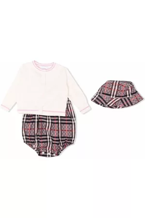 Burberry Check-pattern romper - Pink
